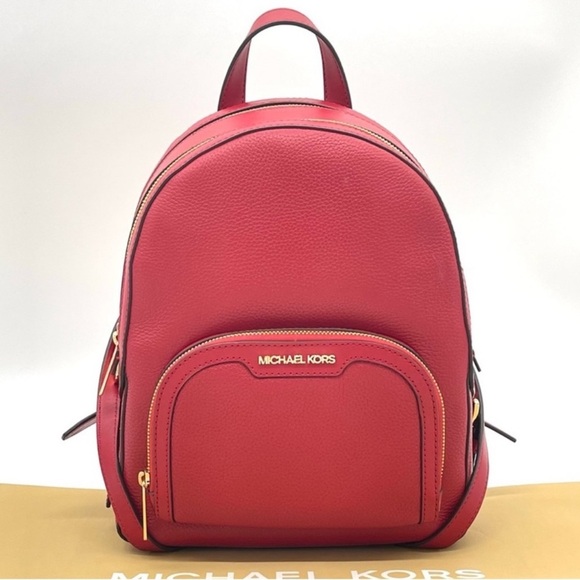 Michael Kors Medium Jaycee Backpack Red - Picture 1 of 12